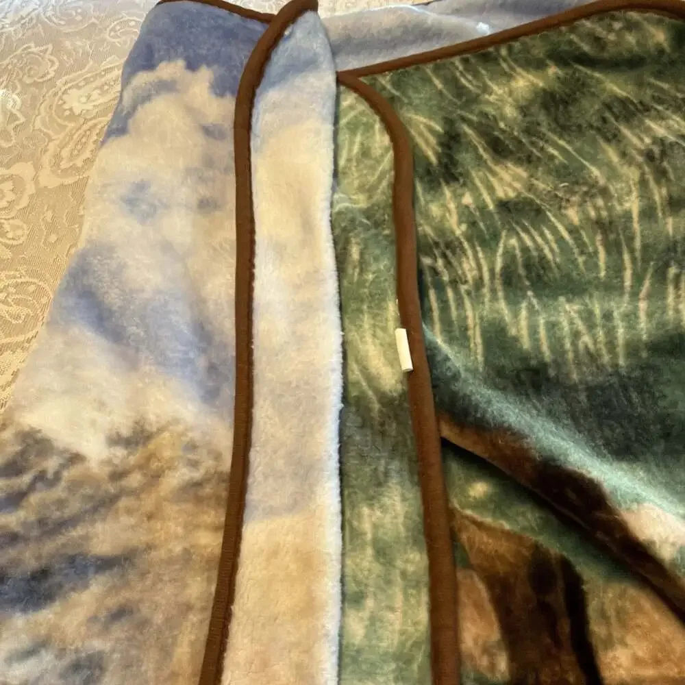 Running Horses Lap Throw Blanket 38”x59” Soft Fleece Equestrian Western Cowboy